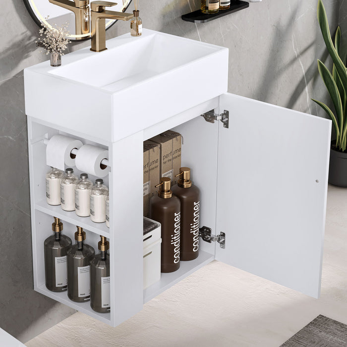 Modern Bathroom Vanity With Sink, Diamond Pattern Doors Hearth and Haven