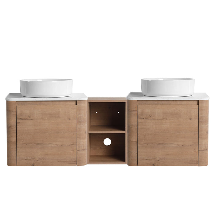 Wall Mounted Bathroom Vanity With Art Sink, 1 Storage Shelf, Soft Close Door Home Essentials