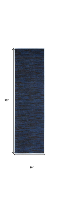 8' Indoor / Outdoor Runner Rug - Midnight Blue