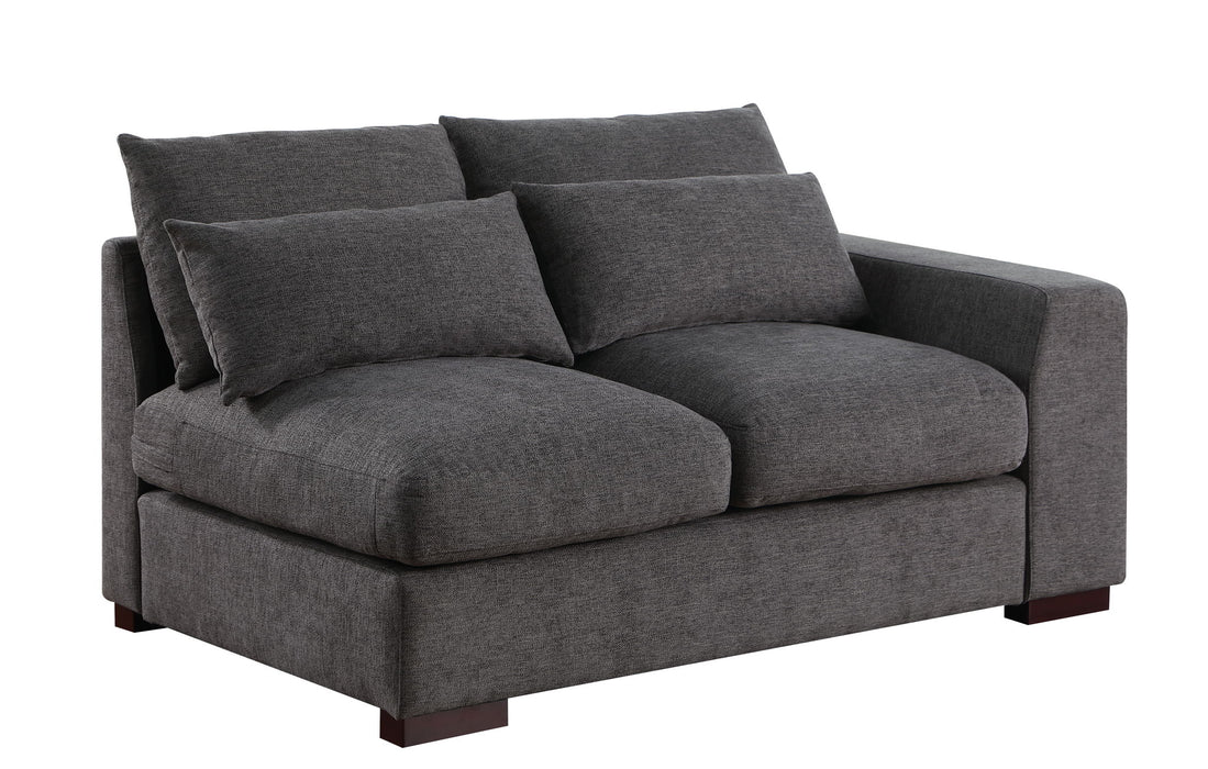 Tatman - Linen Blend Sectional With 2 Ottomans - Dark Gray Urban Retreats