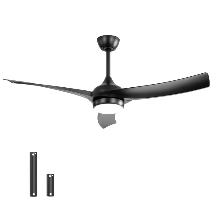 52" Ceiling Fan With 18W LED Light And Remote Control, 3 Blades DC Motor Daily Nest