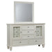 Dennis - 11 Drawer Dresser With Mirror - Cream White Furniture Max