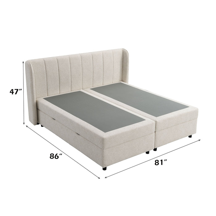 Adonia - Eastern King Storage Bed With Mattress Included - Beige Home Essentials