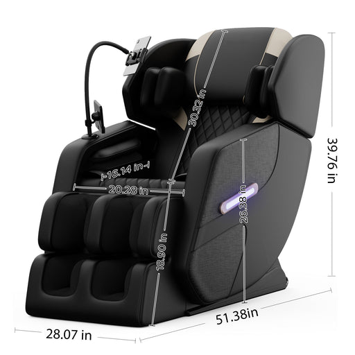 Massage Chair Recliner With Zero Gravity, Full Body Air Pressure - Black Home Essentials