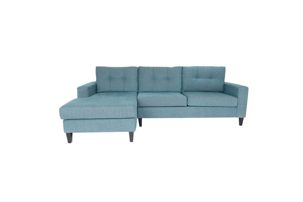 Polyester Blend L Shaped Two Piece Sofa And Chaise Sectional - Blue