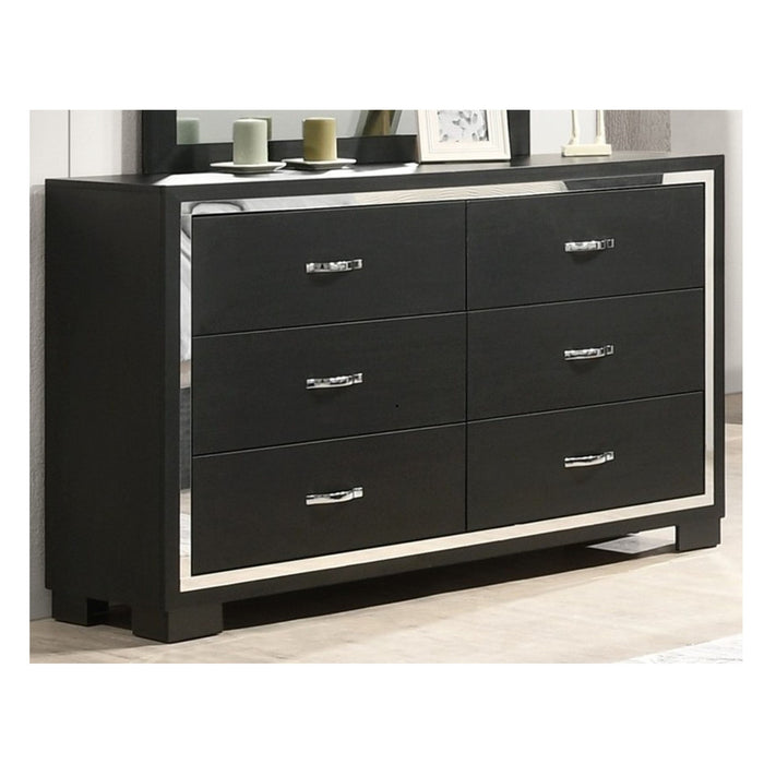 6 Drawer Dresser With Handles Bedroom Furniture - Black