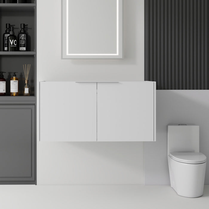 Floating Bathroom Vanity Cabinet With Soft Close Double Doors, Spacious Interior Storage, Wall Mounted, Cabinet Only Home Essentials