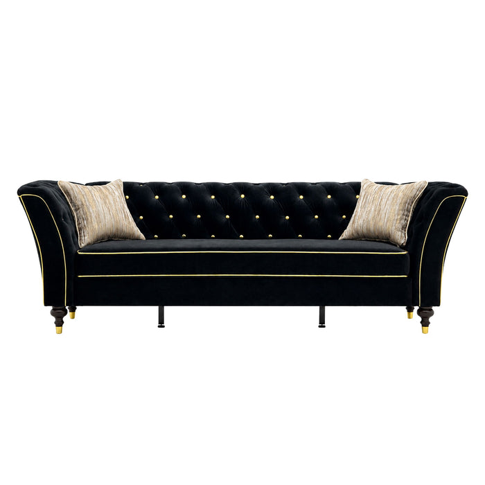 3 Person Sofa With Deep Seat, Tufted Backrest Home Essentials