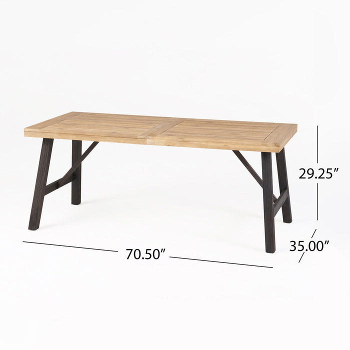 Outdoor Dining Set With 2 Bench And 1 Dining Table - Light Brown Noble House