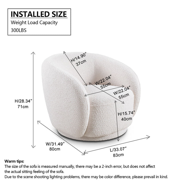Swivel Accent Upholstered Barrel Chair Home Essentials