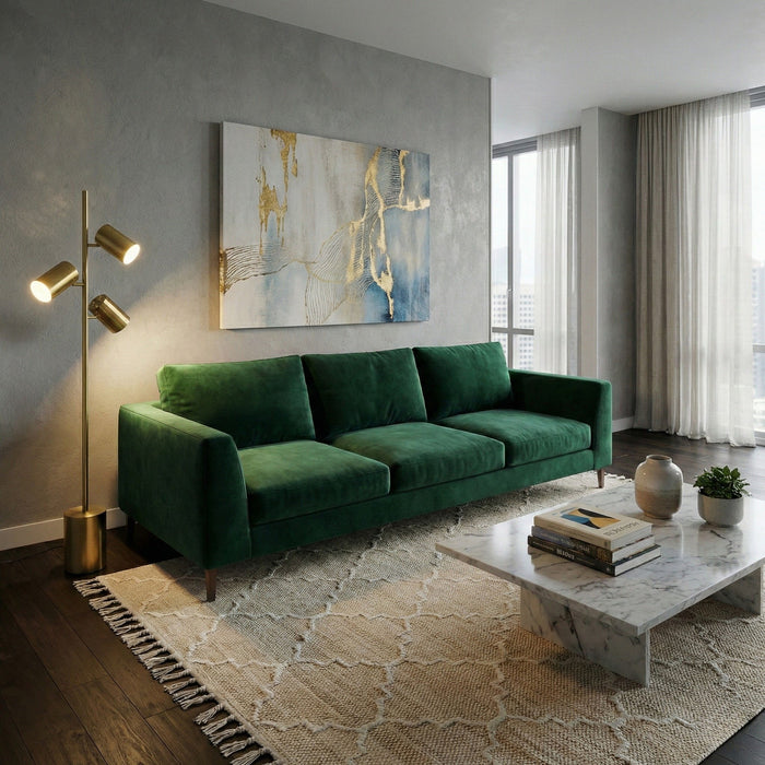 Harmony - Floor Lamp With Rotary Switch Triple Spots Block Base - Gold Ashcroft Furniture