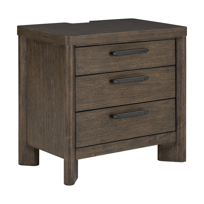 3 Drawer Nightstand With USB - Dark Oak Emerald Home