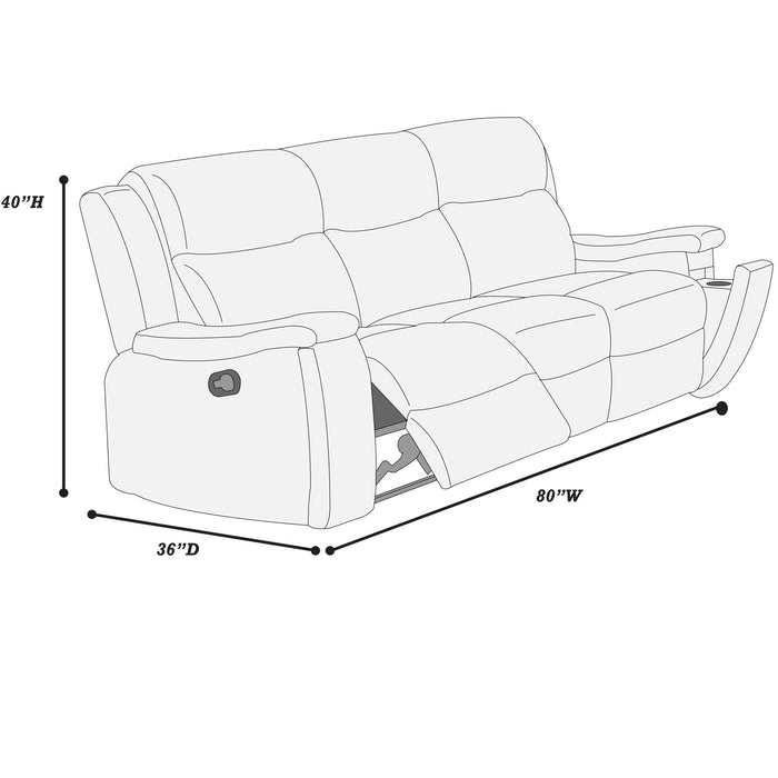 1 Piece Manual Motion Sofa Console Loveseat With Plush Back Cushion And Hidden Cup Holder - Walnut Home Essentials