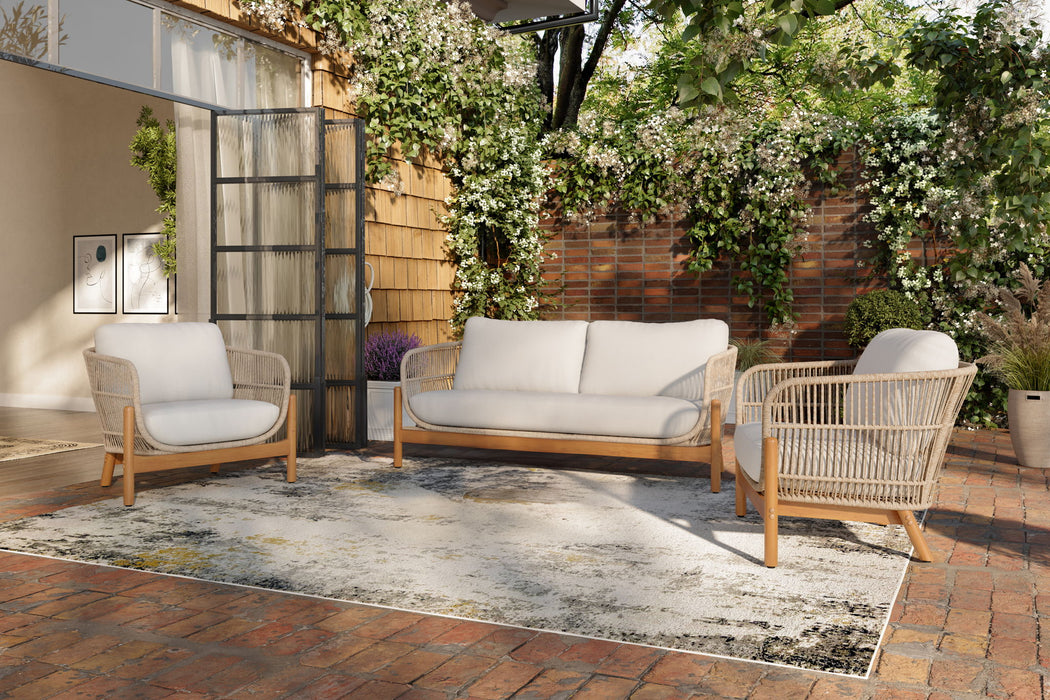 Solstice - 3 Piece Set Loveseat & 2 Chairs - Beige New Classic