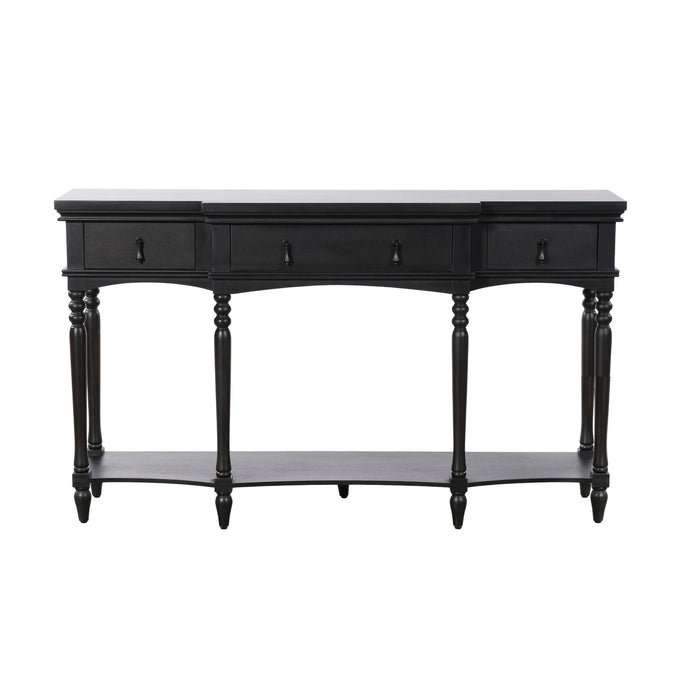 Retro Console Table With 3 Soft Close Drawers Noble House