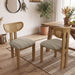 Striped Upholstered Rattan Back Dining Chairs (Set of 2) Home Essentials