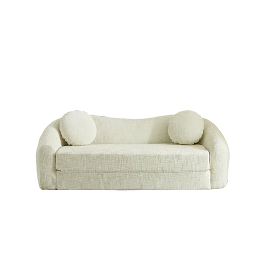 Curved Convertible Sofa, 2 In 1 Frameless Folding Sofa Bed With Pull Out Base And Deep Seat Home Essentials