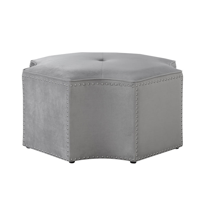 Linen Specialty Cocktail Ottoman - Gray