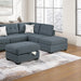 L - Shaped Sectional Sofa Set With Storage Ottoman, Tufted Upholstery Nailhead Trim Home Essentials
