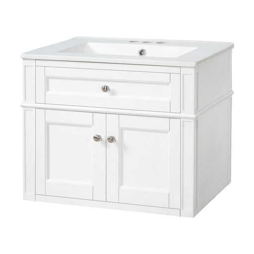 Wall Mounted Bathroom Vanity With Tip Out Drawer And Open Back Design Hearth and Haven