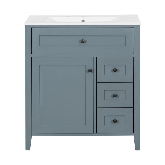 Bathroom Vanity With Sink, 3 Drawers And Adjustable Shelf Hearth and Haven