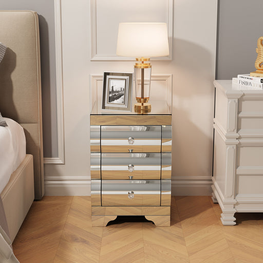 Nightstand With 3 Drawers, Bedside Table For Bedroom - Silver Home Essentials