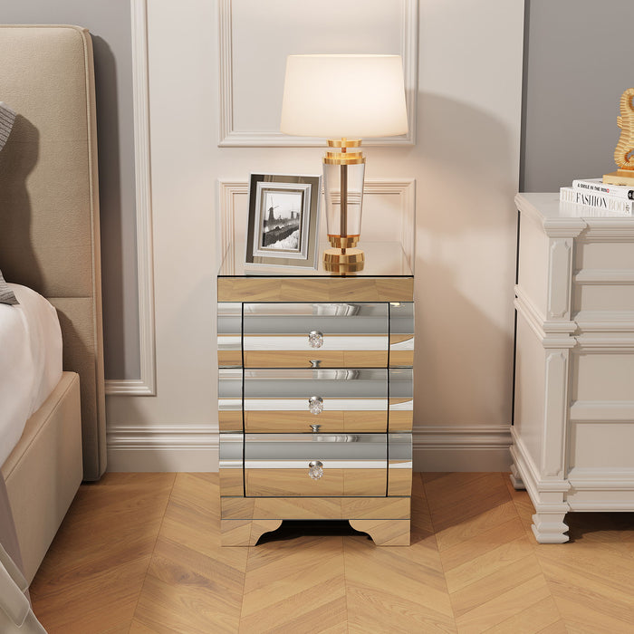 Nightstand With 3 Drawers, Bedside Table For Bedroom - Silver Home Essentials