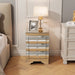 Nightstand With 3 Drawers, Bedside Table For Bedroom - Silver Home Essentials