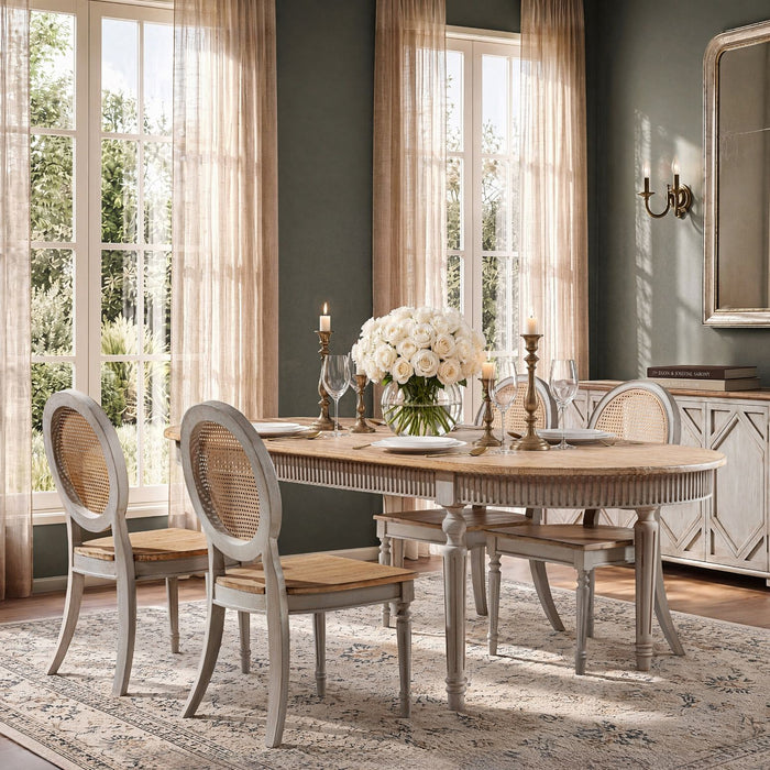 Colette - Oval Dining Table - Blue / Gray Jennifer Taylor Home
