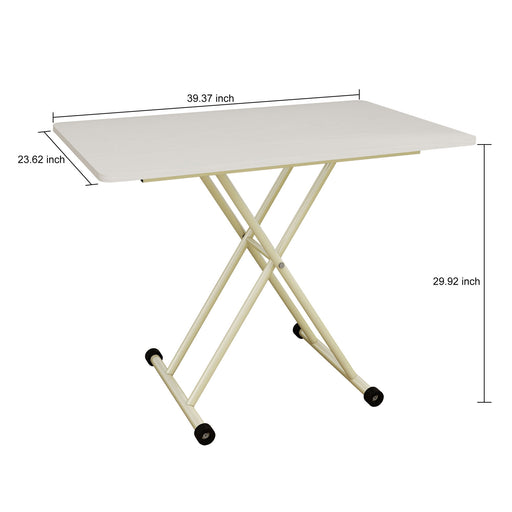 Adjustable Standing Table, Indoor & Outdoor Use, Portable With Adjustable Height - Off White / White Home Essentials