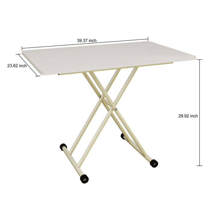 Adjustable Standing Table, Indoor & Outdoor Use, Portable With Adjustable Height - Off White / White Home Essentials