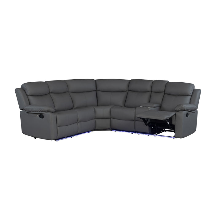 Blanche - Sectional Sofa With LED Lighting And Integrated Speaker - Gray Global Furniture USA