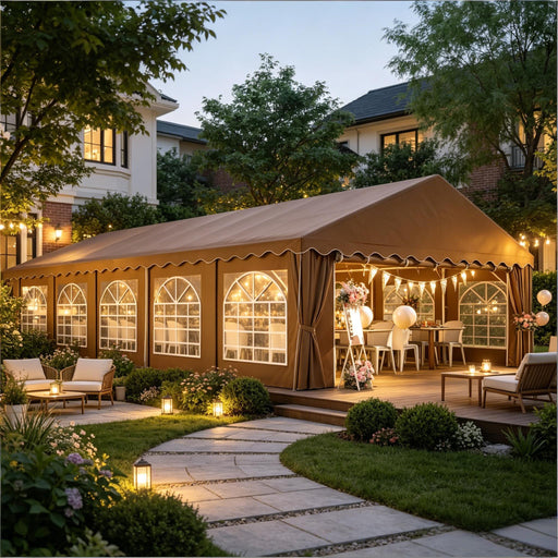 Outdoor Party Tent For Events - Brown Home Essentials
