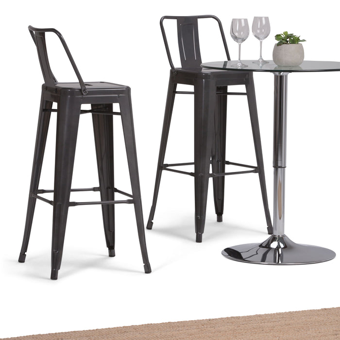 Rayne - Curved Back Metal Stool (Set of 2) Simpli-Home