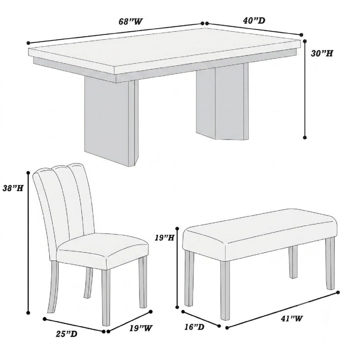 2 Tone Dining Table Set With Upholstered Side Chairs Home Essentials