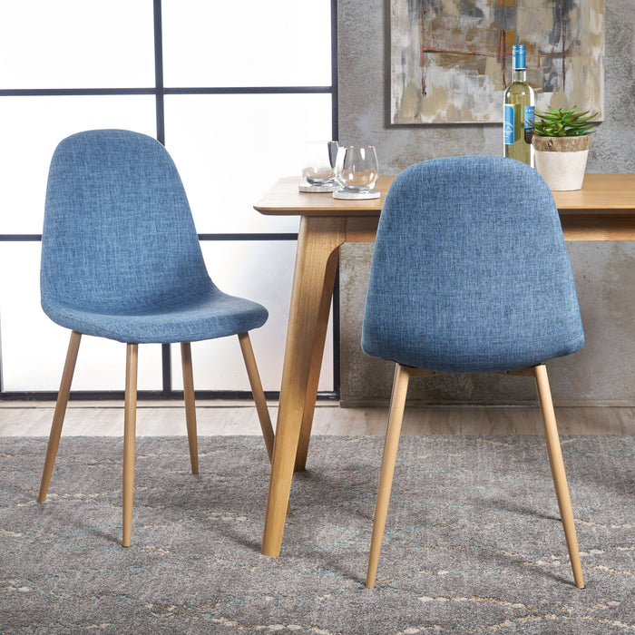 Modern Minimalist Fabric Dining Chair With Iron Legs