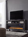 Todoe - 2 Pc. - 65" TV Stand With Wide Fireplace Insert - Gray Signature Design by Ashley®