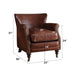 Leeds - Accent Chair - Vintage Dark Brown Top Grain Leather ACME