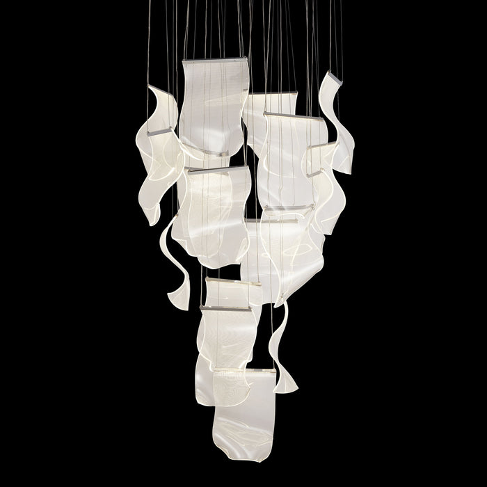 Michael Amini Lighting - Sheer Waves 18-Light Modern LED Chandelier - Chrome Michael Amini