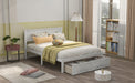 Full Size Platform Bed With Under Bed Drawers - White Hearth and Haven