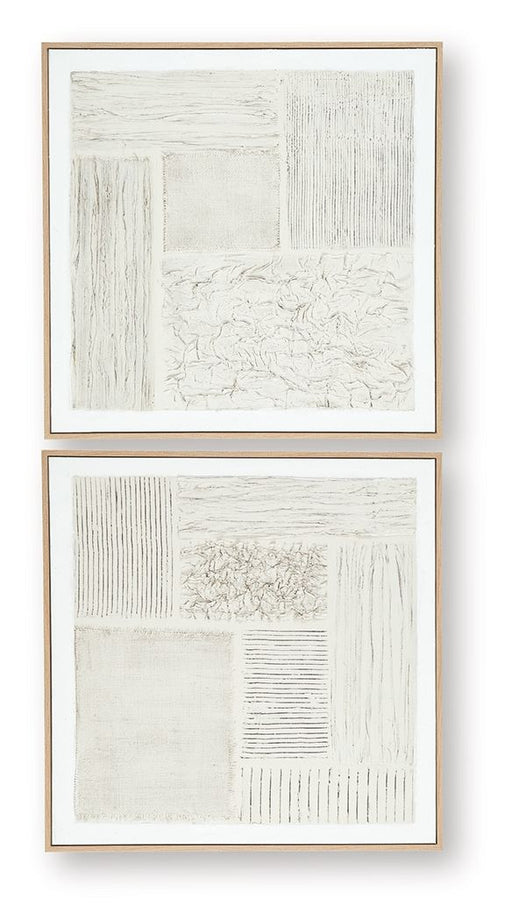 Andorfield - Wall Art Set (Set of 2) - Beige / Black / White Signature Design by Ashley®