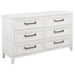 Inverness - 6 Drawer Bedroom Dresser - White Furniture Max
