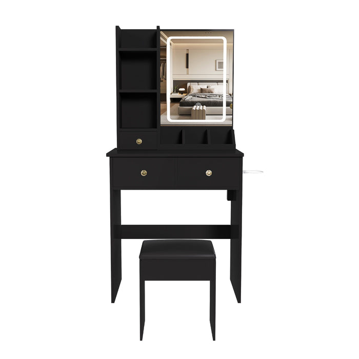 Modern Small Vanity Desk With 3 LED Lighting Modes, 3 Drawers Home Essentials