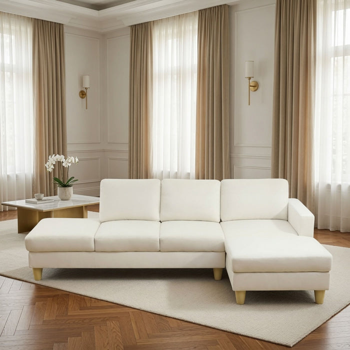 L - Shaped Sectional Sofa With Chaise & Ottoman Home Essentials