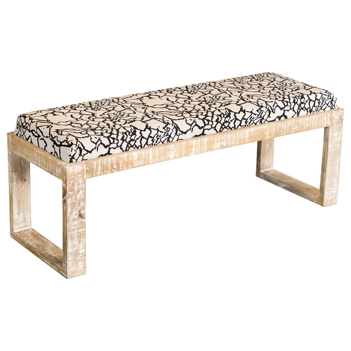 Sled - Leg Accent Bench With Abstract Upholstery - White Furniture Max