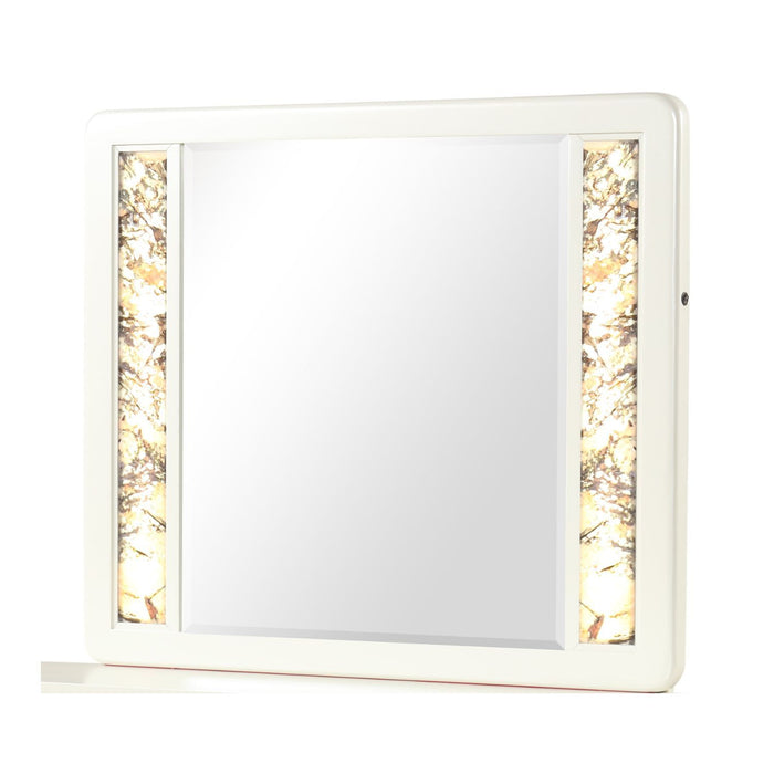 La Pierre - Rectangular Mirror With LED Lighting Panels - Beige Matrix Furniture Group