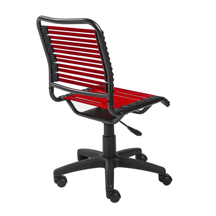 Adjustable, Swivel Bungee Rolling Office Chair - Red / Black