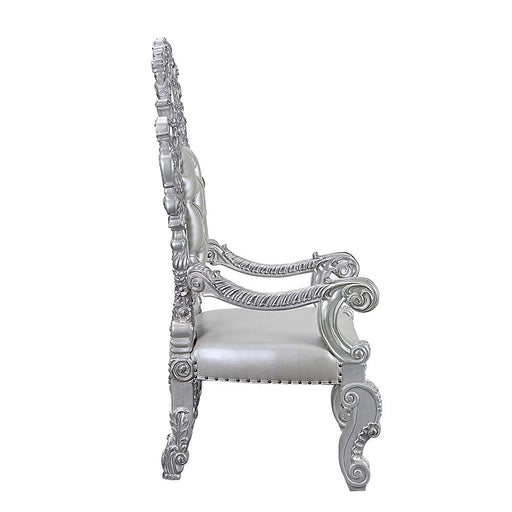 Valkyrie - Arm Chair (Set of 2) - Synthetic Leather & Antique Platinum ACME