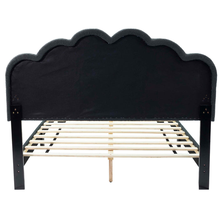Bed With Floral Design Headboard And Built In LED Lighting Home Essentials