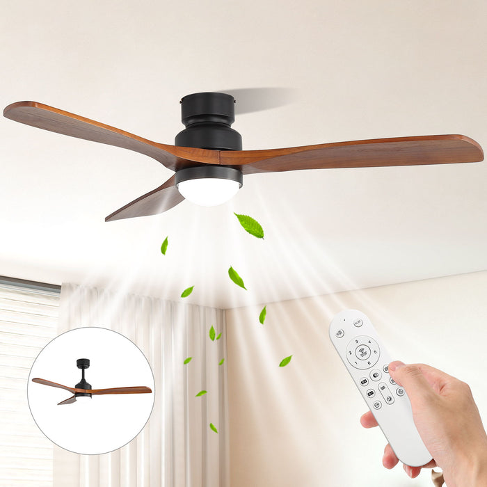 52" Ceiling Fan With Dimmable LED Light, 6 Speed DC Motor, 3 Blades Daily Nest